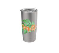 Maldives Palmiers Plage Île Vacances Souvenir Gobelet isotherme en acier inoxydable double paroi