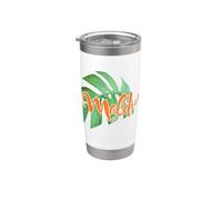 Maldives Palmiers Plage Île Vacances Souvenir Gobelet isotherme en acier inoxydable double paroi