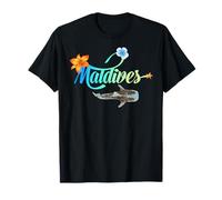 Maldives Requin-Baleine Fleurs Tropicales Plongée Souvenir T-Shirt
