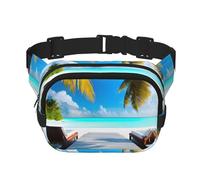 Maldives Vacances Sac Banane Carré Double Couche pour Activités de Plein Air telles que Sports, Voyage, Randonnée, Cyclisme, Noir , Taille unique