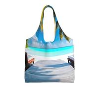 Maldives Vacances Sac en toile imprimée Sac fourre-tout léger pour femme