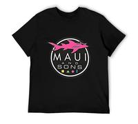 Male Brand Teeshirt Men Summer Cotton t Shirt Mens Maui and Sons Shark Blue T-Shirt Size M Cool Casual Tee Shir Black