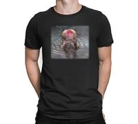 Male Hot Spring Bath Monkey Fashion t-Shirt Funny Manches Courtes(Large)