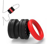 MâLe Noir Et Rouge Accessoire D'EntraîNement En Forme Douce, Deux Accessoires Double Bagues Amovibles, Cadeau De Surprise