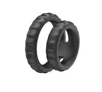 MâLe Noir Silicone Fitness EntraîNement Accessoire,Double Bague Design Bague Accessoire,Cadeau De Confession
