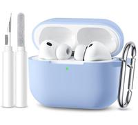 Maledan Compatible avec Coque AirPods Pro 3 Case - Boitier Étui Antichoc Silicone pour Protection Apple AirPods Pro 3ème Generation 2025 Housse avec kit Nettoyage et Mousqueton [LED Visible],Lilas