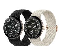 Maledan Lot de 2 Bracelets en Nylon Compatible avec Bracelet Google Pixel Watch 4 45mm, Bracelet de Sport en Nylon Tressé Élastique pour Google Pixel Watch 4/3 45mm Femmes Hommes