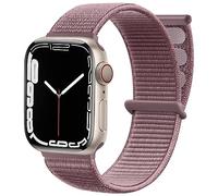 Maledan Solo Loop Nylon Bracelet Compatible avec Apple Watch 38mm-49mm, Réglable pour iWatch Series 9 8 7 6 5 4 3 2 1 SE, 42mm/44mm/45mm/49mm, Fumée