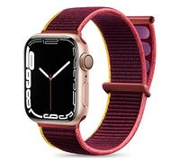Maledan Solo Loop Nylon Bracelet Compatible avec Apple Watch 44mm 38mm 42mm 40mm 41mm 45mm 49mm, Réglable de Sport pour iWatch Series 9 8 7 6 5 4 3 2 1 SE, 38mm/40mm/41mm, Prune