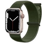 Maledan Solo Loop Nylon Bracelet Compatible avec Apple Watch 44mm 38mm 42mm 40mm 41mm 45mm 49mm, Réglable pour iWatch Series 9 8 7 6 5 4 3 2 1 SE, 38mm/40mm/41mm, Vert Armée