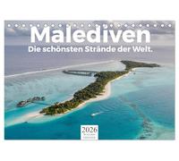 Malediven - Die schönsten Strände der Welt. (Tischkalender 2026 DIN A5 quer), CALVENDO Monatskalender: Tauchen Sie ein in die Welt der Malediven!