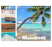 Malediven - die Sehnsucht nach dem Paradies (Tischkalender 2027 DIN A5 quer), CALVENDO Monatskalender: Atolle im Indischen Ozean mit puderzuckerweißen Stränden und türkis-blauem Wasser.