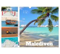 Malediven - die Sehnsucht nach dem Paradies (Wandkalender 2027 DIN A3 quer), CALVENDO Monatskalender: Atolle im Indischen Ozean mit puderzuckerweißen Stränden und türkis-blauem Wasser.