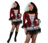 Maléfique Dames Bouffon Déguisement Adultes Halloween Clown Effrayant Burlesque