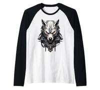 maléfique Loup Cybernétique Mecha Cyberpunk Mecha Cyborg Manche Raglan