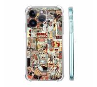 malegaon Coque de super-héros de bande dessinée pour iPhone 15 Pro Max, coque à motif collage artistique de culture pop, coque anti-chocs en TPU souple pour iPhone 15 Pro Max