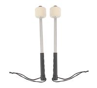 Malelet de tambour de basse, maillets percussion en feutre 1 paire, bâtons timber avec une poignée en acier inoxydable (noir)