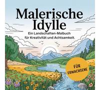 Malerische Idylle - Malbuch mit 55 traumhaften Landschaften für Erwachsene: fördert Kreativität, Achtsamkeit und Stressabbau
