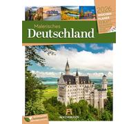 Malerisches Deutschland Wochenplaner Kalender 2026 | Landschaften und Sehenswürdigkeiten im Hochformat (25x33 cm) | Wochenkalender mit Rätseln