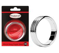 MALESATION Anneau de Pénis Triple en Acier Inoxydable 4,8 cm