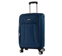 Maletas De Viaje - Maletas Medianas - Maleta De Viaje Blanda 4 Ruedas Grandes - Maleta Mediana Tela. Candado De Combinacion Bleu