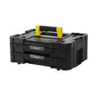 STANLEY FMST1-71969 Mallette 2 Tiroirs Tstak/PRO-STACK Gamme FATMAX - 8L - Résistant - Corps Polypropylène - 2 Tiroirs À Compartiments Modulables