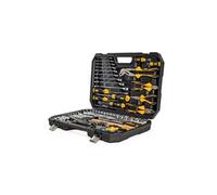 Malette à outils 112 pièces Lampe torche, Tournevis, Douilles, clés, pinces et embouts Coffret à outils BMC