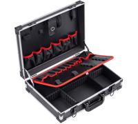 Malette à outils vide - MEISTER - Alu - 46 x 32 x 14 cm - Compartiments 15 + 6 - Bandes Velcro et élastiques intégrées