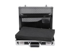 Malette Aluminium Étui verrouillable for ordinateur portable avec cadre en aluminium - Porte-documents de sécurité Coffre-fort verrouillage par mot passe for les fichiers informatiques(17inch silver)