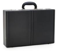 Malette Attaché-case Monolith en simili cuir noir avec double Serrure à code et Base extensible, Longueur 46 cm, Noir Noir