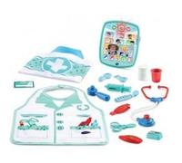 Malette coffret apprenti docteur enfant 2-5 ans - kit medical 15 accessoires et tablette interactive - set jouet imitation et carte