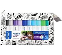 - Malette De 10 Pintor - Marqueurs Peinture Multi-Surfaces À Base D¿Eau, Séchage Rapide - Textile, Verre, Bois, Pierre, Diy - 10 Couleurs Froides - Pointe Moyenne[Z3667]