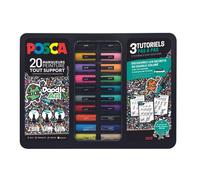 Malette de 20 feutres - POSCA - Doodle art - PC1-1M - PC3M - PC5M