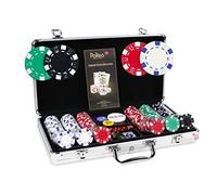 Malette Dice Premium 300 jetons - Mallette Poker 300 jetons de Poker Dice 11,5g+Mallette Aluminium+2 Jeux de Cartes plastifiées+Bouton Dealer