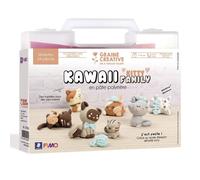 Malette DIY Figurines Fimo Kawaii - Kitty Family - 24 pcs - Blanc - Pour enfants à partir de 8 ans