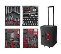 malette outils Ensemble complet d'outils for la maison, Kit d'outils de roulement polyvalent for la réparation et l'entretien professionnels, boîte avec roues, 254 pièces complete