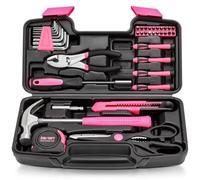 malette outils Ensemble d'outils ménagers roses, Kit d'outils à main essentiels avec boîte à outils en plastique for les réparations à domicile, bricolage et artisanat 39 pièces complete
