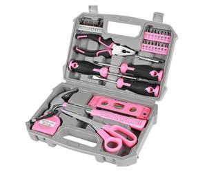 malette outils Tool Set 40pcs Pink Household DIY Tool Kit for Women Small Tool Box Set of Starter Basic Ladies Tools complete
