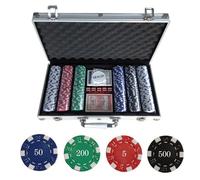 Malette Poker Jetons Lot de 300 Jetons Jetons de Jeu - Texas Hold'em - Mixte - Garantie 2 ans - Adulte