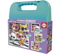 Malette puzzles progressifs - EDUCA - SuperKitties - 12+16+20+25 pièces