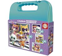 Educa - Lot de 4 Puzzles progressifs pour Enfants de 12, 16, 20 et 25 pièces | SuperKitties. Présentés dans Un Coffret pour Que Les Enfants osent avec différents Niveaux de difficulté (20341)