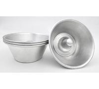 Mali’S 43106, Moules à mini savarins et babas, Lot de 4 mini moules, Ø 8,4 Cm x H 3,8 Cm, Aluminium, Argent