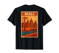 Mali Vintage Djenné Mosquée Paysage Afrique Cadeau Rétro T-Shirt