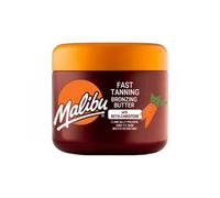 Malibu Sun SPF 4 Beurre corporel bronzant au bêta-carotène et à l'huile d'argan, résistant à l'eau, parfum tropical de noix de coco, 300 ml
