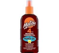 Malibu Sun SPF 4 Spray à l'huile de monoï bronzante avec faible protection, résistant à l'eau, parfum tropical, 200 ml