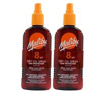 Malibu Dry Oil Spray SPF8 Bronzing Sunscreen Oil 200ml x2pc