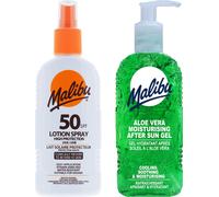 Malibu SPF50 spray imperméable 200 ml + gel d'aloès après le bronzage de 200 ml
