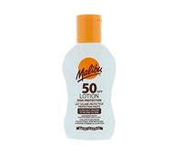 Malibu Sun SPF 50 Lotion solaire haute protection, résistante à l'eau, extrait de vitamine E et d'aloe vera, 100 ml