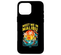 Malibu Surfer Meet Me in Malibu Retro Mens Surfs Up Coque pour iPhone 16 Pro Max