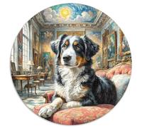 Malinois 1000 Pièces Puzzle Circulaire Animal de Compagnie Chien Puzzle Adulte pour Enfants Jeu Cadeau Unique Difficile Impossiblepour Adultes Décoration pour Enfants Cadeau 1000pcs (67.5x67.5cm)